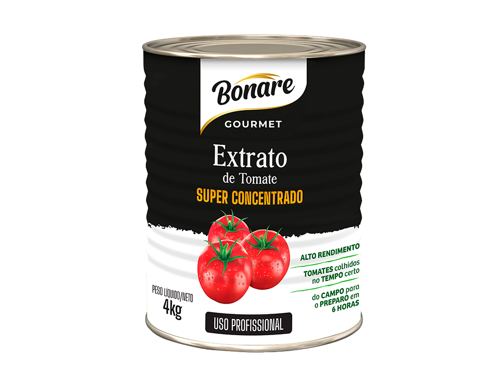 EXTRATO DE TOMATE BONARE GOURMET SUPER CONCENTRADO GOIÁS VERDE 4 KG (CX 4 LT)